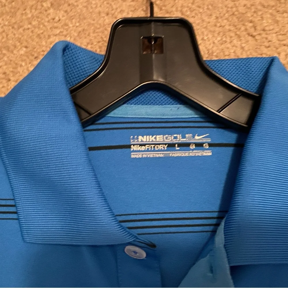 Nike Golf Blue Striped Polo Shirt
